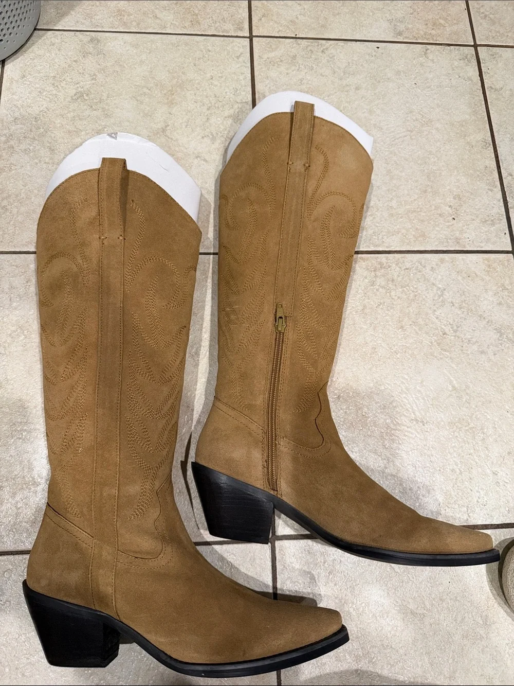 Steve Madden Tan Suede Over-the-Knee Western Boots